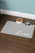 MAtGo Pati Hayvana isme Özel Fotoğraflı Beslenme Matı Kaymaz Sıvı Geçirmez Kedi Köpek Mama Paspası 50x70cm - 3