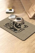 MAtGo Pati Süper Mood Deri Yumaklı Kedi Krem Beslenme Matı Kaymaz Su Geçirmez Kedi Köpek Mama Paspası 50x70cm - 1