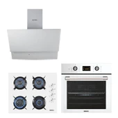 KUMTEL Ankastre Set Beyaz Cam 8 Programlı Dokunmatik thumbnail 1