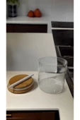 Bambu Kapaklı  Yuvarlak Kavanoz ve Kalem 650 ml - 1