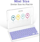 Samsung Galaxy Tab Active 5 SM-X306B 8" Uyumlu Kablosuz Bluetooth Şarj Edilebilir Klavye - Mor - 2