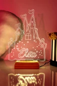 Kişiselleştirilebilir Elsa , Karlar Ülkesi, 3 Boyutlu Dekoratif Gece Lambası 3d - 1