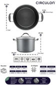 Cırculon A1 Serisi 24x17cm Cam Kapaklı XL Derin Tencere - 2
