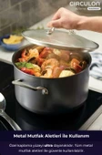 Cırculon A1 Serisi 24x13,5cm Cam Kapaklı Tencere - 1