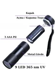 UV-101 Ultraviyole Mor Işık Fener, 365 nm Uv El Feneri - 5