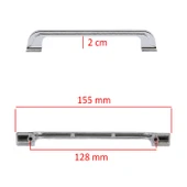 10 Adet Alperen 128 Mm Düz Mobilya Mutfak Dolabı Çekmece Dolap Kapak Kulpu Kulbu Krom Metal Kulp - 2