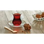 Paşabahçe Aurora Çay Takımı, 12 Parça - 155 ml Bardak ve Tabak Seti, 95961 - 6