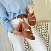 Cica Taba Cilt Topuklu Ayakkabı - 4