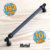 10 Adet Şah Kulp Mobilya Mutfak Dolabı Çekmece Dolap Kulpları Kapak Kulpu Kulbu Siyah 192 mm Metal thumbnail 1