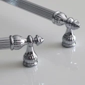 10 Adet Şah 96 mm Krom Renk Kulp Metal Mobilya Dolap Çekmece Kapak Mutfak Kulplar Kulbu Dolabı Kulpu thumbnail 2