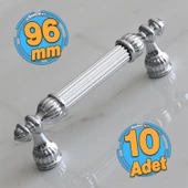 10 Adet Şah 96 mm Krom Renk Kulp Metal Mobilya Dolap Çekmece Kapak Mutfak Kulplar Kulbu Dolabı Kulpu thumbnail 1