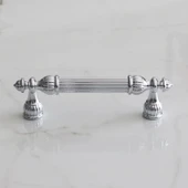 10 Adet Şah 96 mm Krom Renk Kulp Metal Mobilya Dolap Çekmece Kapak Mutfak Kulplar Kulbu Dolabı Kulpu thumbnail 5