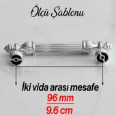 10 Adet Şah 96 mm Krom Renk Kulp Metal Mobilya Dolap Çekmece Kapak Mutfak Kulplar Kulbu Dolabı Kulpu thumbnail 3