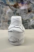 Mini Mermer Desen Çizgili İskandinav Vazo Biblo 7X10 Cm - 3