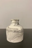 Mini Mermer Desen Çizgili Dekoratif Vazo Biblo 7X10 Cm - 3