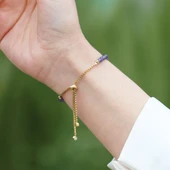 Safir Taşlı Asansörlü Gümüş Bileklik thumbnail 3