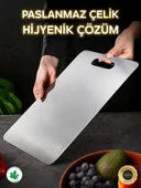 Paslanmaz Çelik Kesme Tahtası, Antibakteriyel, 304 Kalite, Sağlıklı Kesim Tahtası, Metal Kesim Tahtası, Paslanmaz Çelik Kesim Panosu thumbnail 1