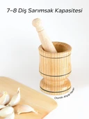 Ahşap Havan Sarımsak Döveceği Büyük Boy 12 Cm, 7 Diş Sarımsak Kapasite, Hakiki Ahşap Ezici thumbnail 4