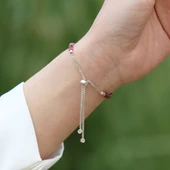 Turmalin Taşlı Asansörlü Gümüş Bileklik thumbnail 6