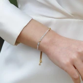 Aytaşlı Asansörlü Gold Gümüş Bileklik thumbnail 1