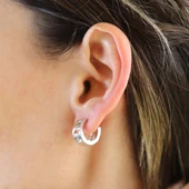 Gurmet Modeli Bombeli Gümüş Küpe thumbnail 6