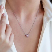 Kalp Taşlı Starlight Diamond Gümüş Kolye thumbnail 1