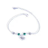 Kalp Yeşil Zirkon Taşlı Gümüş Bileklik thumbnail 4