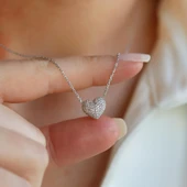 Kalp Taşlı Starlight Diamond Gümüş Kolye thumbnail 5