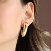 Bombeli P Gold Kaplama Gümüş Küpe thumbnail 1