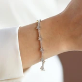 Pndr Yıldız Zirkon Taşlı Gümüş Bileklik thumbnail 3