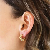 Trend Bombeli Gümüş Küpe thumbnail 2