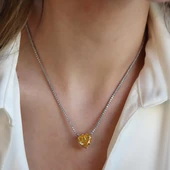 Kalpli Sitrin Taşlı Su Yolu Gümüş Kolye thumbnail 2