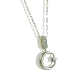 Ay Yıldız Charm Trend Gümüş Kolye thumbnail 3