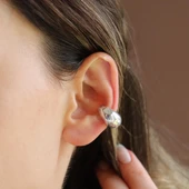 Bombeli Cuff Gümüş Küpe thumbnail 4