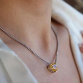 Kalpli Sitrin Taşlı Su Yolu Gümüş Kolye thumbnail 3