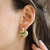 Kalp Bombeli Gümüş Küpe thumbnail 3