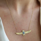 Baykuş Gold Tasarım Gold Gümüş Kolye thumbnail 3