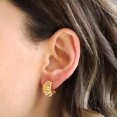 Trend Bombeli Gümüş Küpe thumbnail 3