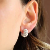 Trend Bombeli Gümüş Küpe thumbnail 5