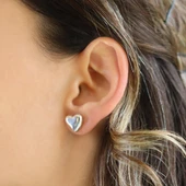 Kalp Bombeli Gümüş Küpe thumbnail 3