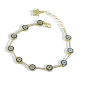 Nazar Boncuklu Gold Gümüş Bileklik thumbnail 4