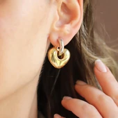 Kalp Bombeli Gümüş Küpe thumbnail 1