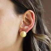 Top Mat Bombeli Gümüş Küpe thumbnail 2