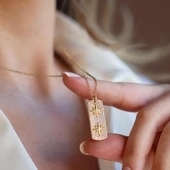 Kutup Yıldızı Gold Asansörlü Gümüş Kolye thumbnail 4