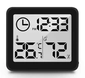 Alkatronik Saat Nem Sıcaklık Ölçer Zaman Hava Durumu Isı Gösterge Dijital Ekran Termometre Ev Oda Ofis Kuluçka thumbnail 1