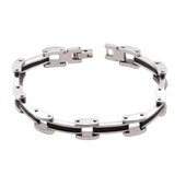 T Model Çift Renkli Çelik Erkek Bilekliği thumbnail 1