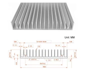 Alkatronik 10cm x 10cm x 1.8cm Alüminyum Metal Soğutucu Blok Radyatör Peltier Isı Düşürücü Amfi Led Entegre thumbnail 5