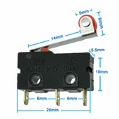 Alkatronik Makaralı Micro Switch Anahtar 5A 5A 250V Rulo Makara Kollu NO NC COM SPDT Sınırlayıcı Momentary thumbnail 2