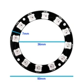 Alkatronik 12 Bit NeoPixel Halka Ring WS2812B 5050 Rgb Led Modül 12’li Dijital Adreslenebilir Lamba Programlana - 2