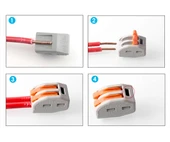 Alkatronik 2li Kolay Kablo Tel Birleştirici Konnektör Vidasız Klemens 250V 32A 1mm/4mm Elektrik Kablo Bağlantı thumbnail 4